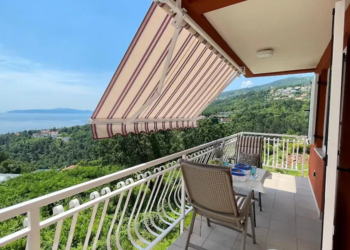 Cozy Apartment Bosnjak Near Opatija, With Sea View Terrace, Air Condition, Free Private Parking